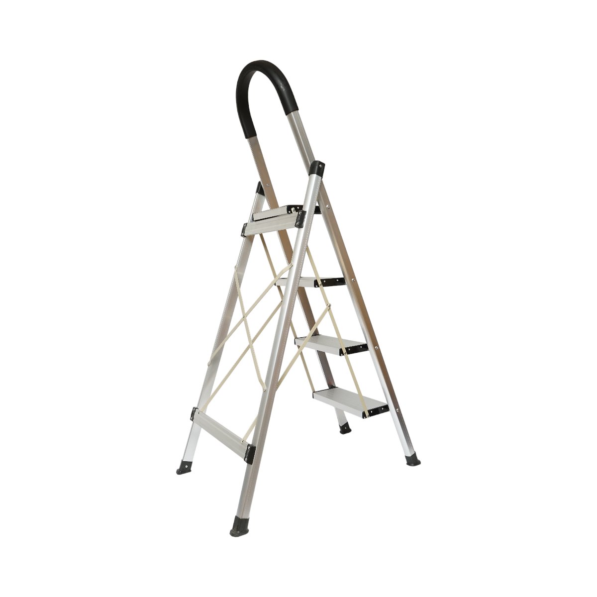 Scara aluminiu pliabila, 4 trepte antiderapante, inaltime 143cm, sarcina maxima 150Kg Crownman